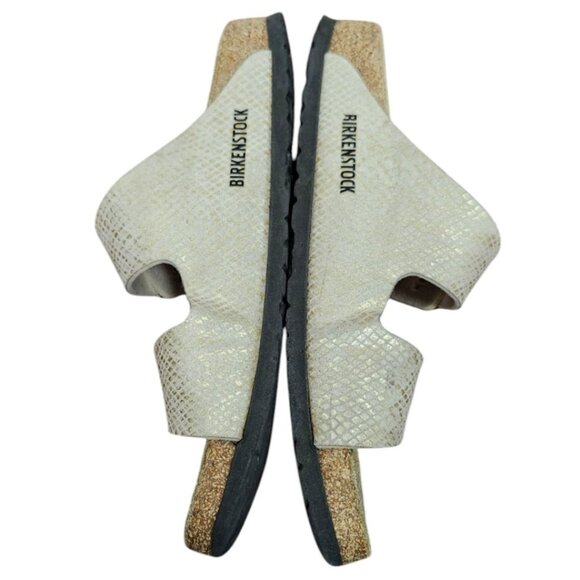 Birkenstock Arizona schmal shiny python eggshell Sandalen Size 9 - Picture 9 of 14